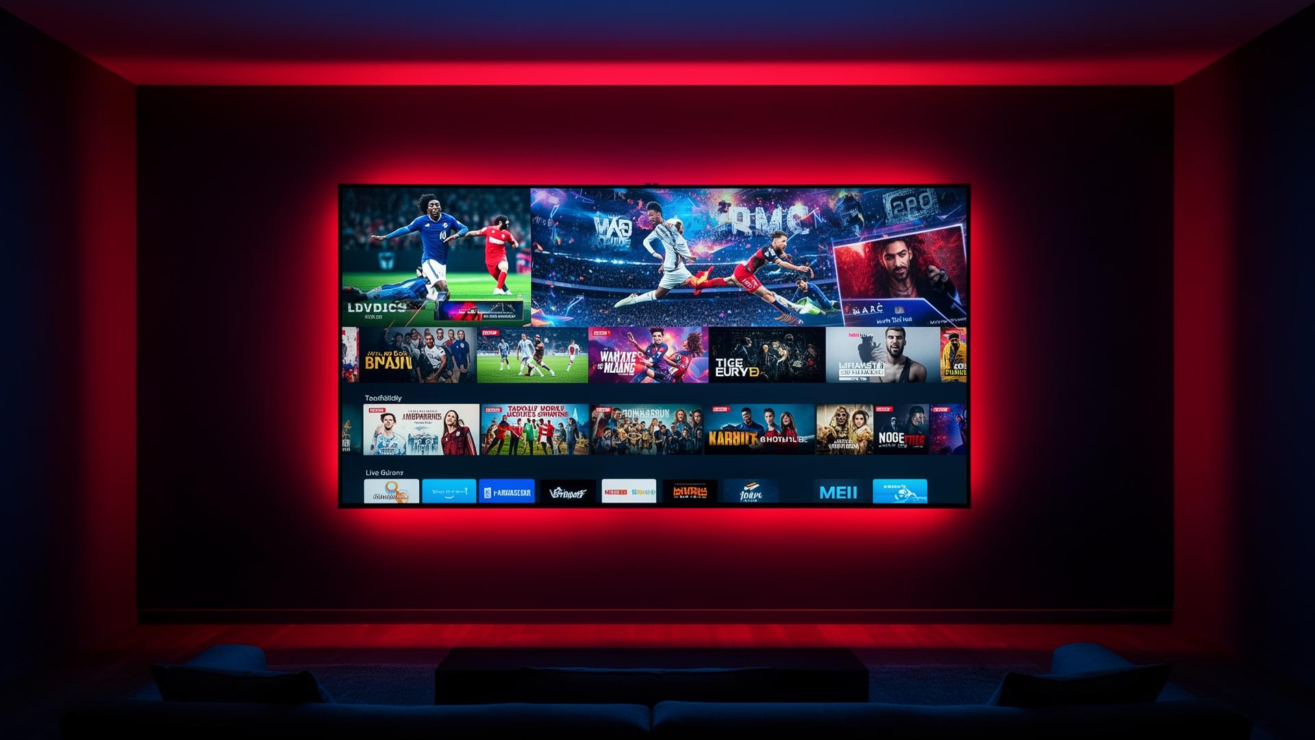 Smart TV exibindo conteúdo FSPLAY IPTV